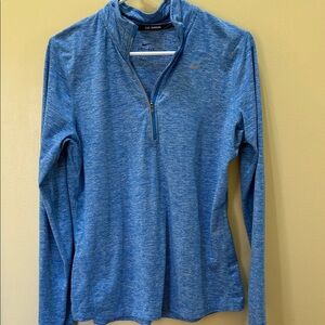 Nike Women's Running Dri-fit Heathered Blue Long Sleeve Tee M